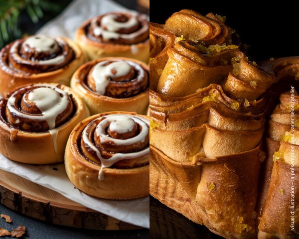 CINNAMON ROLLS ET BRIOCHE FEUILLETÉE AUX PRALINES