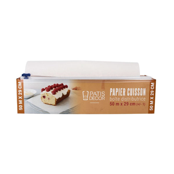 PAPIER CUISSON EN BOÎTE DISTRIBUTRICE + ZIP 50 M X 29 CM